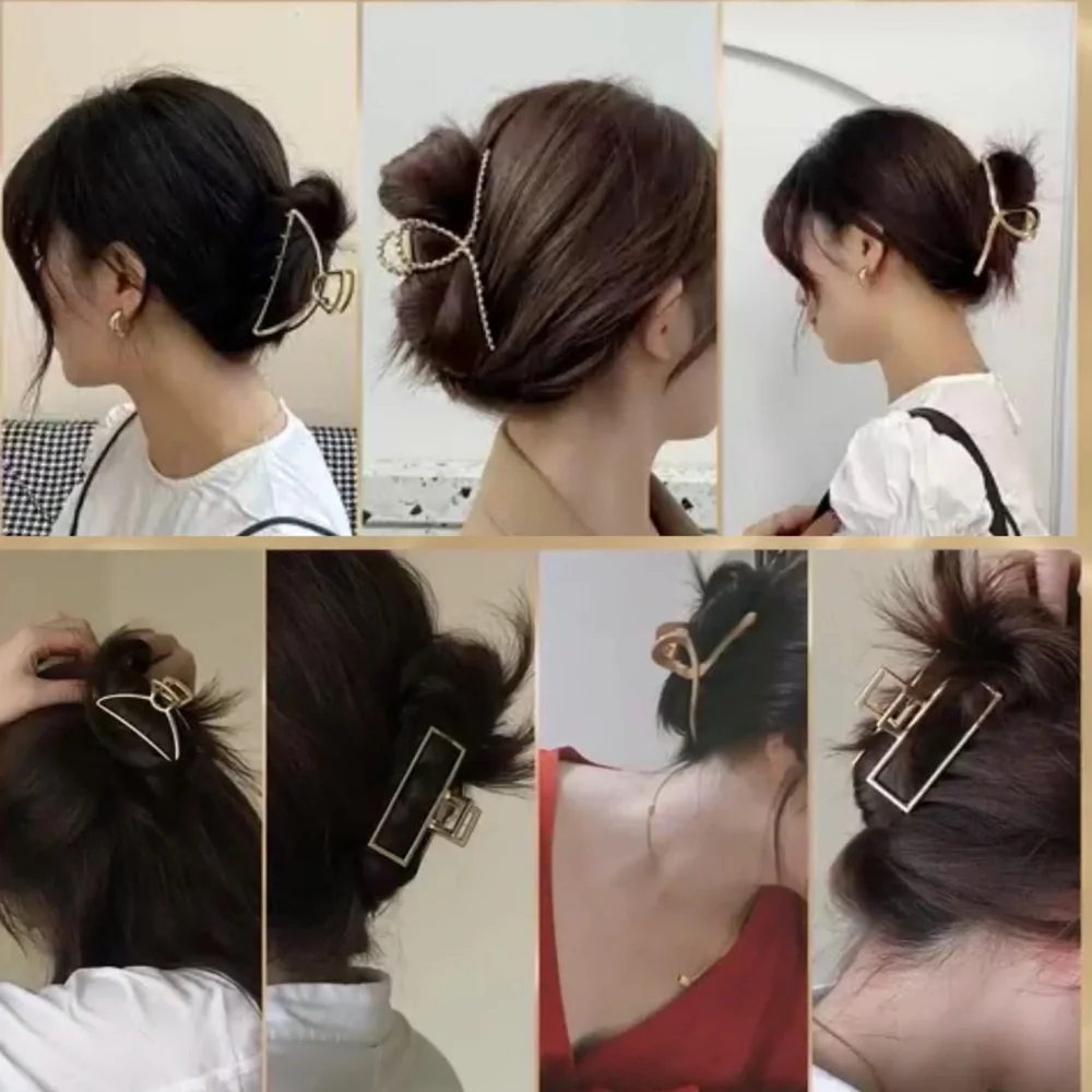 Gold Tone Metal Hair Claw Hair Clip